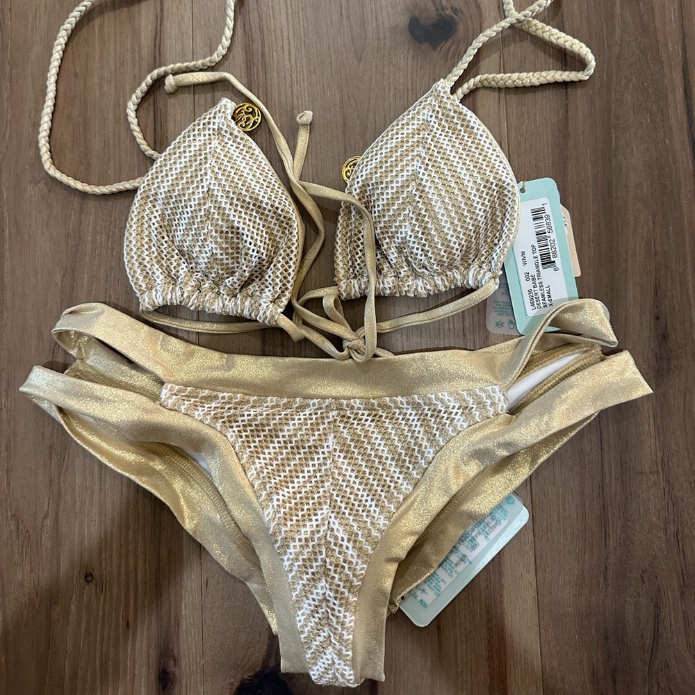 Gold and Cream Bikini Set